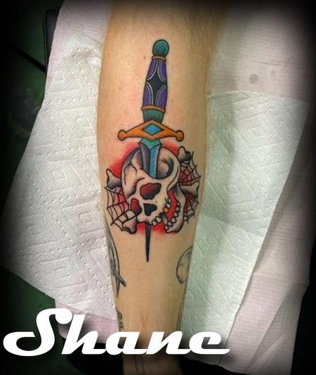 Tattoos - dagger in a skull - 143265
